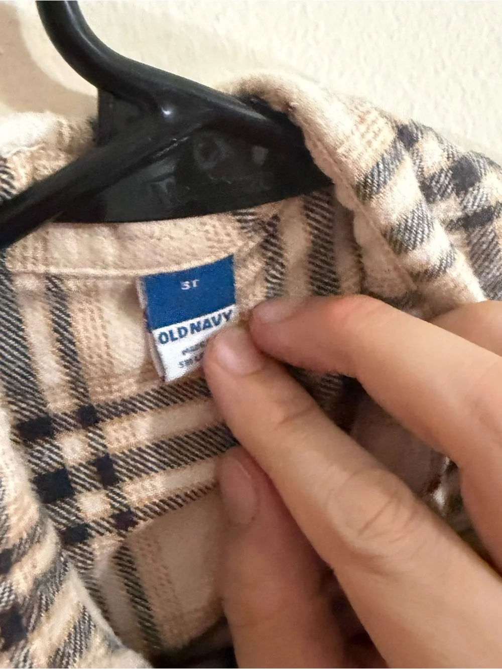 Old Navy Size 3t Kids Plaid Button-Down Flannel Shirt Brown Cream